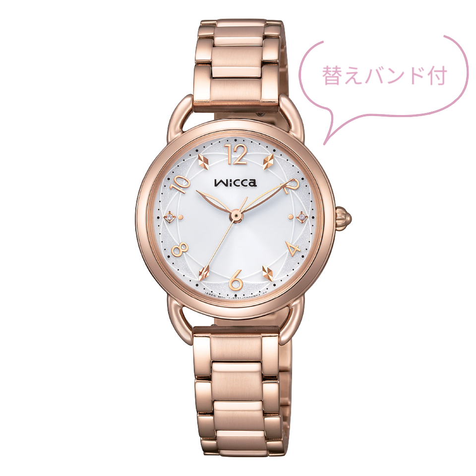 シチズン　WICCAクロノグラフ　シェル文字盤　お洒落　腕時計　レディース　小物 CITIZEN シチズン wicca プリンセスウィッカ レディースエコ